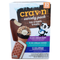 Crav'n Flavor Variety Pack Ice Cream Treats - 3.4 Fluid Ounce - 32 Count