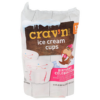 Crav'n Flavor White Cake Birthday Celebration Ice Cream Cups - 3 Fluid Ounce - 12 Count