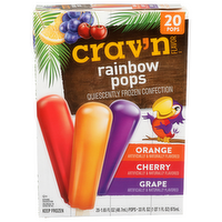 Crav'n Flavor Orange Cherry Grape Rainbow Pops - 1.65 Fluid Ounce - 20 Count