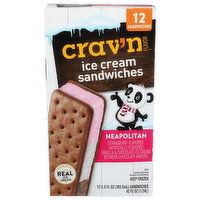 Crav'n Flavor  Neapolitan Ice Cream Sandwiches - 3.5 Fluid Ounce - 12 Count