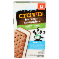 Crav'n Flavor Vanilla Ice Cream Sandwiches - 3.5 Fluid Ounce - 12 Count