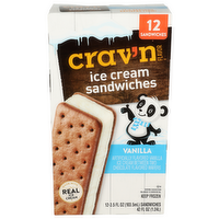 Crav'n Flavor Vanilla Ice Cream Sandwiches - 3.5 Fluid Ounce - 12 Count