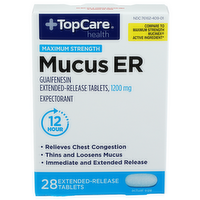 Top Care Health Maximum Strength Mucus Relief Extended-Release Tablets - 28 Count