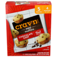 Crav'n Flavor Chocolate Chip Mini Muffin - 1.65 Ounce - 5 Count