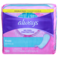 Always Liners, Thin, Double Pack - 120 Each