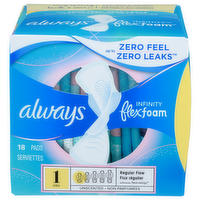 Always Infinity Flexfoam Size 1 Pads - 18 Count
