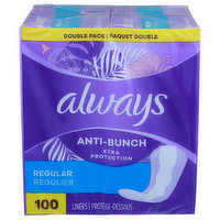 Always Double Pack Regular Liners - 100 Count