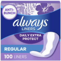 Always Double Pack Regular Liners - 100 Count