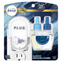 Febreze Plug In Air Freshener, Odor-Fighting Scented Oil Starter Kit, Ocean, Warmer + 1 Refill - 0.87 Ounce