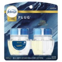 Febreze Plug In Air Freshener, Odor-Fighting Scented Oil Refill, Ocean Scent, 2 Refills - 1.75 Ounce