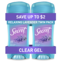 Secret Relaxing Lavender Clear Gel Antiperspirant Deodorant - 5.2 Ounce