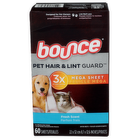 Bounce Pet Hair & Lint Guard Fresh Mega Dryer Sheets - 60 Count