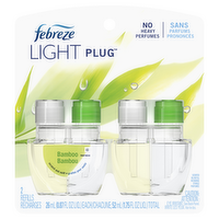 Febreze Plug In Air Freshener, Odor-Fighting Scented Oil Refill, Light Bamboo Scent, 2 Refills - 1.75 Ounce