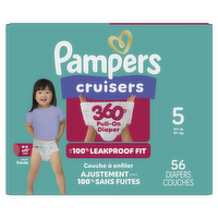 Pampers Cruisers 360 Pull-On Diapers, Size 5 27+ Lbs - 56 Count