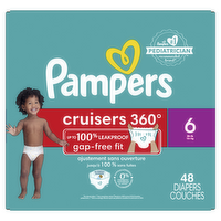 Pampers Cruisers 360 Pull-On Diapers, Size 6 35+ Lbs, Babyproof Up To 100% Leakproof Diaper - 48 Count
