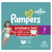 Pampers Cruisers 360 Pull-On Diapers, Size 7 41+ Lbs, Babyproof Up To 100% Leakproof Diaper - 44 Count