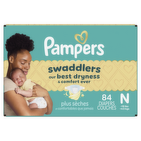 Pampers Swaddlers Diapers, Size 0 Up To 10 Lbs - 84 Count