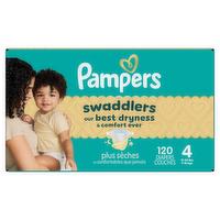 Pampers Swaddlers Diapers, Size 4 22-37 Lbs - 120 Count