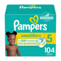 Pampers Swaddlers Diapers, Size 5 27+ Lbs , Ultra Absorbent Disposable Infant Diaper - 104 Count