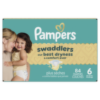 Pampers Swaddlers Diapers, Size 6 35+ Lbs - 84 Count
