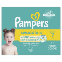 Pampers Swaddlers Diapers Size 7 41+ Lbs, Ultra Absorbent And Soft Disposable Baby Diapers - 44 Count