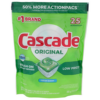 Cascade Original Fresh Scent Dawn Grease Fighting Power Dish Washer Detergent - 0.54 Ounce - 25 Count
