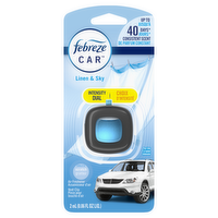 Febreze Car Air Freshener, Odor-Fighting Automotive Vent Clip, Linen & Sky Scent - 0.06 Ounce