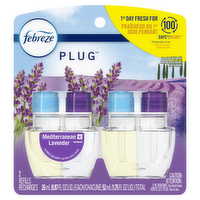 Febreze Plug In Air Freshener, Odor-Fighting Scented Oil Refill, Mediterranean Lavender, 2 Refills - 1.75 Ounce