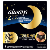 Always Zzz Overnight Disposable Period Underwear Size S M - 7 Count