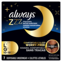 Always Zzz Overnight Disposable Period Underwear Size L - 7 Count