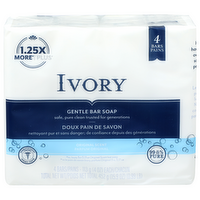 Ivory Original Scent Gentle Bar Soap - 3.975 Ounce - 4 Count