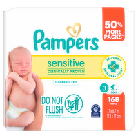 Pampers Sensitive Wipes - 168 Count