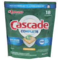 Cascade Complete Lemon Scent Dawn Grease Fighting Power Dishwasher Detergent - 0.522 Ounce - 18 Count