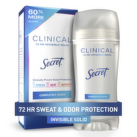 Secret Completely Clean Invisible Solid Antiperspirant - 2.6 Ounce