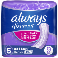 Always Discreet 5 Heavy Long Pads - 39 Count