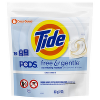 Tide Pods Free & Gentle Laundry Detergent Soap Pacs - 16 Count