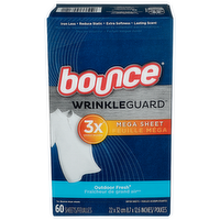 Bounce Wrinkleguard Outdoor Fresh Dryer Sheets - 60 Count