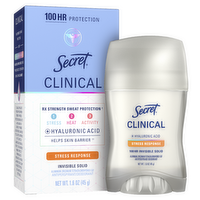 Secret Clinical Strength Invisible Solid Antiperspirant And Deodorant For Women, Stress Response - 1.6 Ounce
