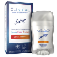 Secret Clinical Strength Invisible Solid Antiperspirant And Deodorant For Women, Stress Response - 1.6 Ounce