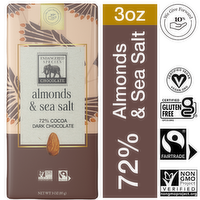 Endangered Species Chocolate Almond & Sea Salt + 72% Dark With And Almonds - 3 Ounce