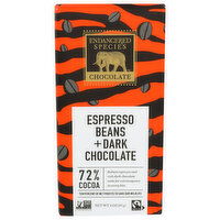 Endangered Species Chocolate 72% Dark With Espresso Beans - 3 Ounce