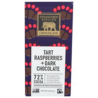 Endangered Species Chocolate 72% Dark With Raspberries - 3 Ounce