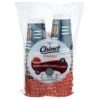 Chinet Cups & Lids, Hot, Comfort - 18 Count