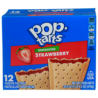 POP-TARTS Unfrosted Strawberry Toaster Pastries - 1.692 Ounce - 12 Count
