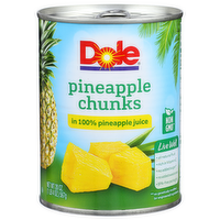 Dole In 100% Pinapple Juice Pineapple Chunks - 20 Ounce