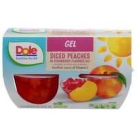 Dole Diced Peaches In Strawberry Flavored Gel - 4.3 Ounce - 4 Count
