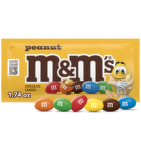 M&M's Peanut Milk Chocolate Candy, Full Size, Pouch - 1.74 Ounce