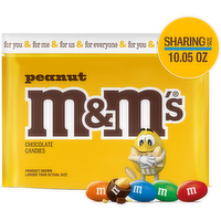 M&M's Peanut Milk Chocolate Candy, Sharing Size, Bag - 10.05 Ounce