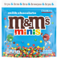 M&M's Minis Milk Chocolate Candy Assortment, Family Size, Resealable Bulk Bag - 16.9 Ounce