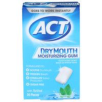 Act Soothing Mint Dry Mouth Moisturizing Gum - 20 Count